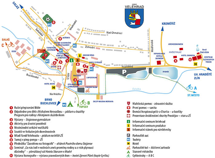 Velehrad 2017 - mapa