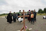 Vladyka Kryštof posvětil základy chrámu sv. Rostislava na jihozápadní Aljašce
